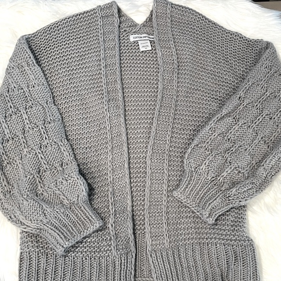 Cotton Emporium Knit Balloon Sleeve Cardigan - Picture 5 of 6